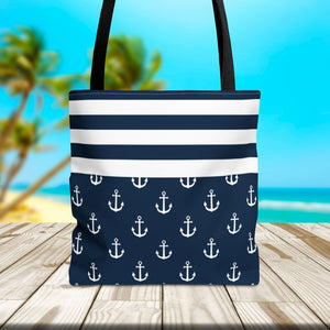 Anchor Nautical Stripes Cruise Tote Bag Bags Cruise Into