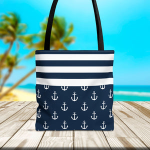 Anchor Nautical Stripes Cruise Tote Bag Bags Cruise Into