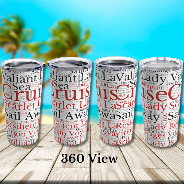 Virgin Voyages Cruise Words Tumbler 20oz Tumbler   