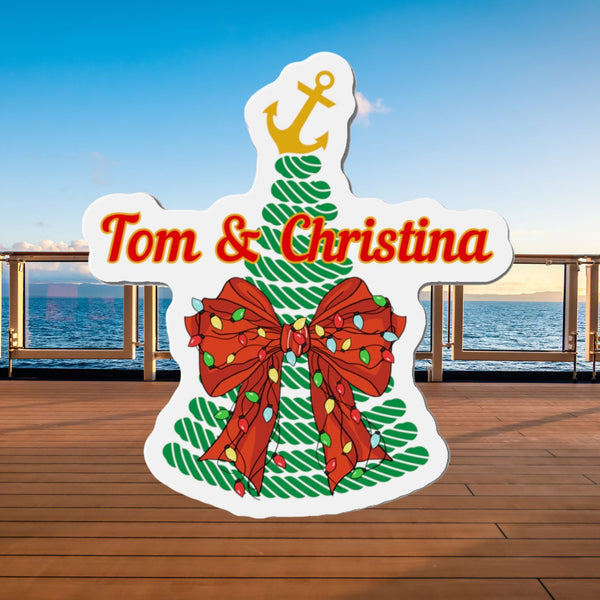 Personalized Anchor Christmas Tree Cruise Door Magnet Cruise Door Magnets   