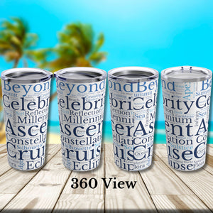 Celebrity Cruise Words Tumbler 20oz Tumbler Cruise Into