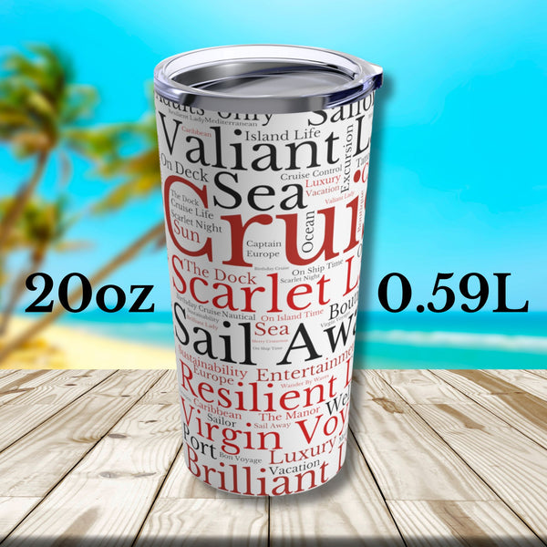 Virgin Voyages Cruise Words Tumbler 20oz Tumbler Cruise Into