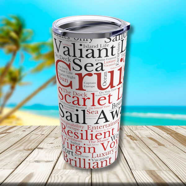 Virgin Voyages Cruise Words Tumbler 20oz Tumbler   