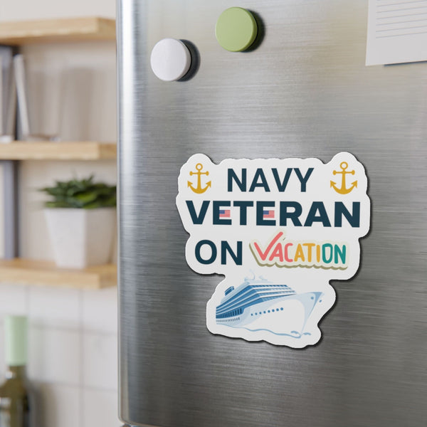 Navy Veteran on Vacation Cruise Door Magnet Cruise Door Magnets   