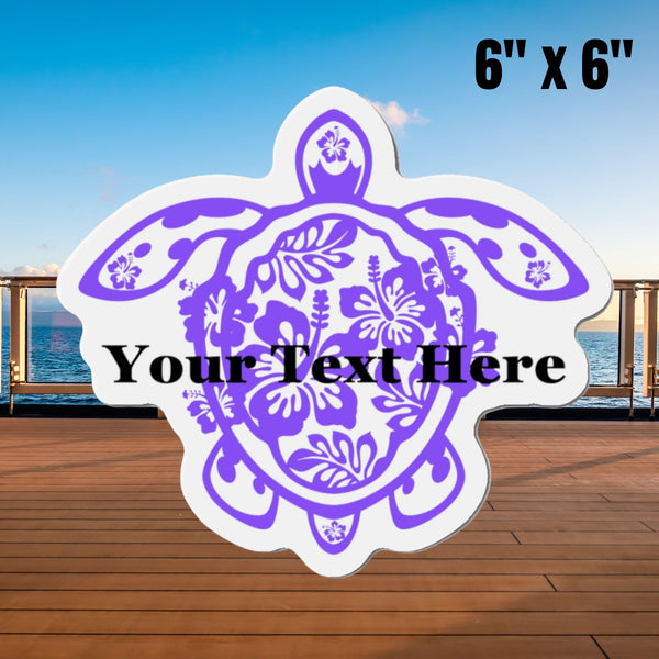 Personalized Flower Sea Turtle Purple Cruise Door Magnet Cruise Door Magnets 6 × 6"  