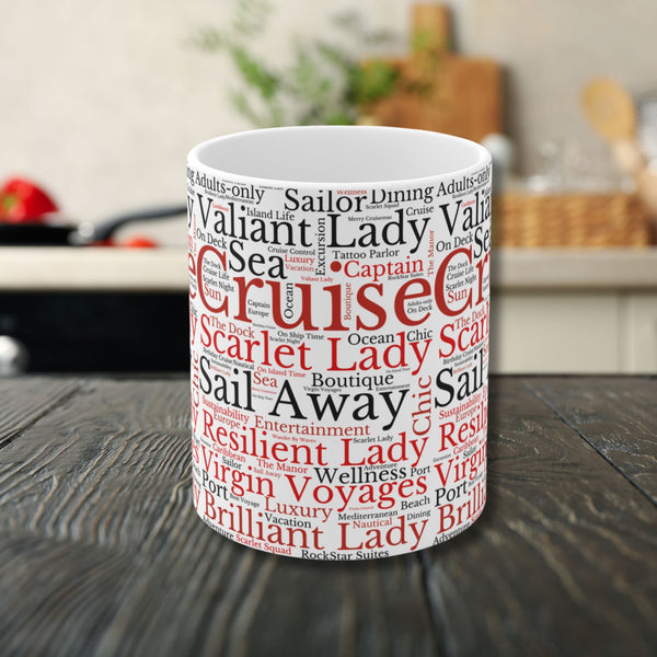 Virgin Voyages Cruise Words Mug Mug   