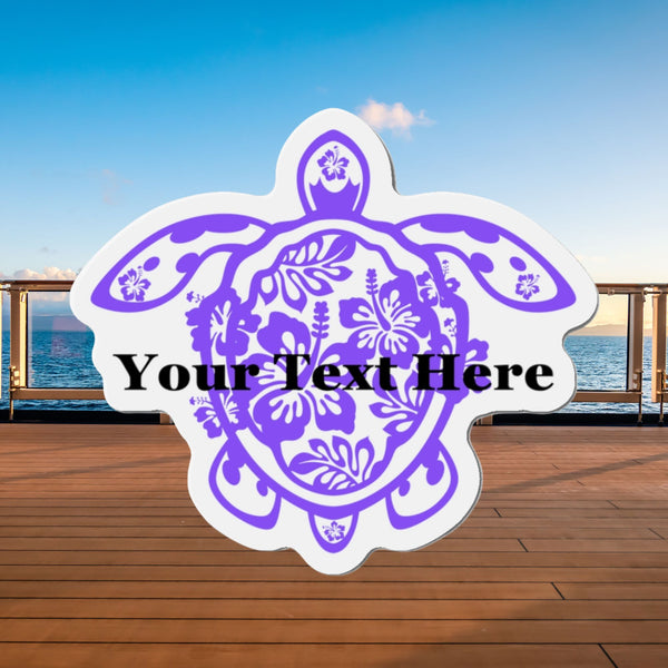 Personalized Flower Sea Turtle Purple Cruise Door Magnet Cruise Door Magnets   