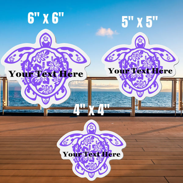 Personalized Flower Sea Turtle Purple Cruise Door Magnet Cruise Door Magnets   