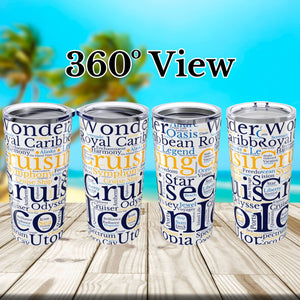 Royal Caribbean Cruise Words Tumbler 20 oz Tumbler Cruise Into
