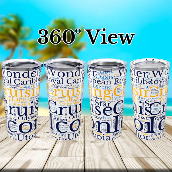 Royal Caribbean Cruise Words Tumbler 20 oz Tumbler Cruise Into