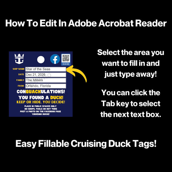 Royal Caribbean Cruising Duck Tags Printable Digital Download Digital Download Cruise Into