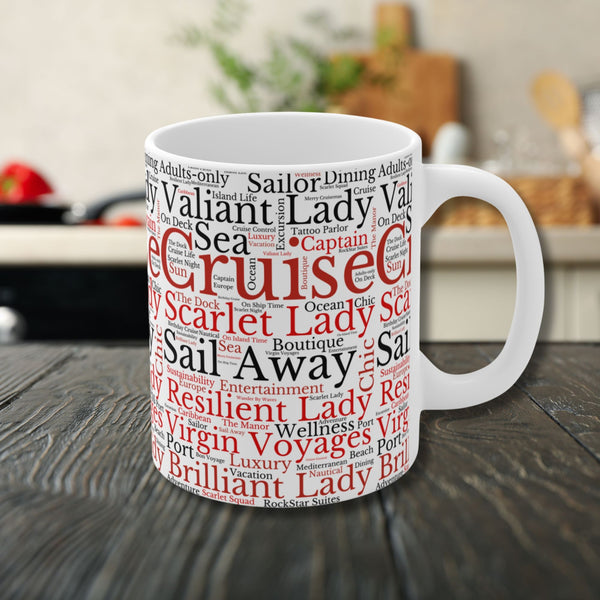 Virgin Voyages Cruise Words Mug Mug Cruise Into