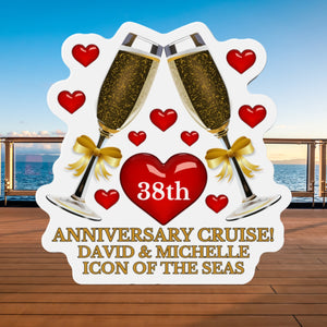 Personalized Anniversary Cruise Door Magnet Cruise Door Magnets