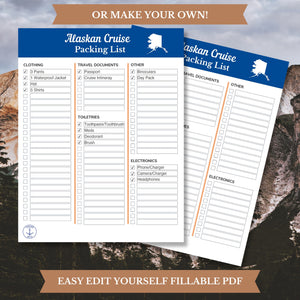 Alaskan Cruise Packing List Printable Digital Download Digital Download Cruise Into