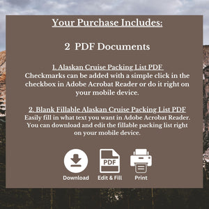 Alaskan Cruise Packing List Printable Digital Download Digital Download Cruise Into