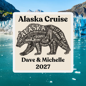 Personalized Alaska destinations bear cruise door magnet