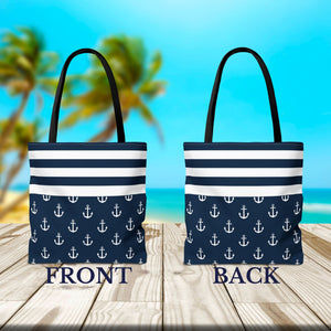 Anchor Nautical Stripes Cruise Tote Bag Bags Cruise Into