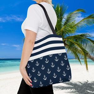 Anchor Nautical Stripes Cruise Tote Bag Bags   