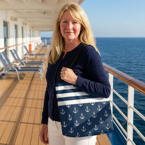 Anchor Nautical Stripes Cruise Tote Bag Bags Cruise Into