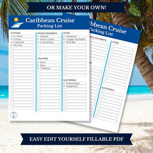 Caribbean Cruise Packing List Printable Digital Download Digital Download Cruise Into
