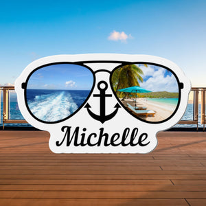 Personalized Caribbean Sunglasses Cruise Door Magnet Cruise Door Magnets Cruise Into