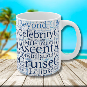 Celebrity Cruise Words Mug Mug 11oz  