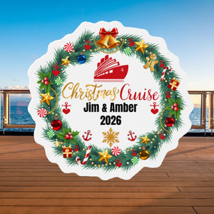 Personalized Christmas Wreath Cruise Door Magnet Cruise Door Magnets Cruise Into
