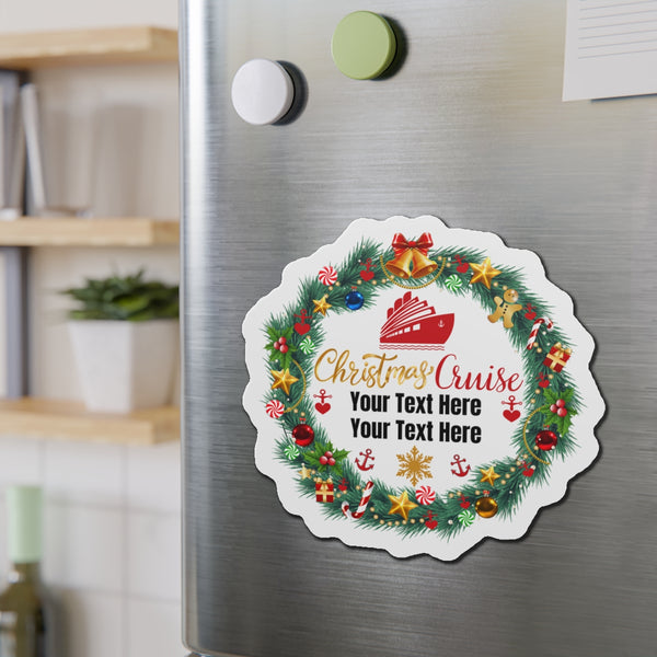 Personalized Christmas Wreath Cruise Door Magnet Cruise Door Magnets Cruise Into