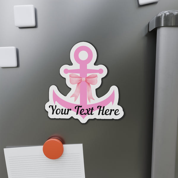 Personalized Pink Coquette Bow Anchor Cruise Door Magnet Cruise Door Magnets 5" x 5"  