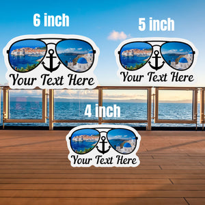Personalized Mediterranean Sunglasses Cruise Door Magnet Cruise Door Magnets Cruise Into
