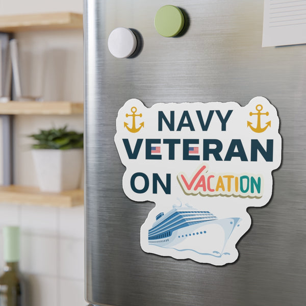 Navy Veteran on Vacation Cruise Door Magnet Cruise Door Magnets   