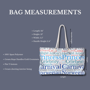 Cruise Words Oversized Tote Bag Bags Cruise Into