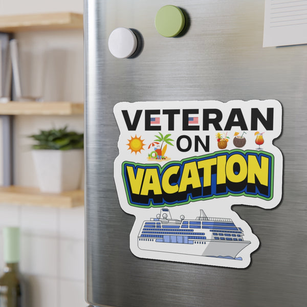 Veteran on Vacation Cruise Door Magnet Cruise Door Magnets Cruise Into