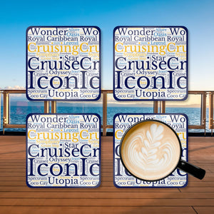 Royal Caribbean Cruise Coaster Set (4-Piece) Coasters Cruise Into