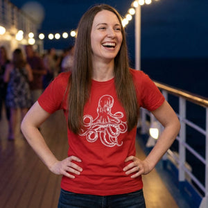 Scarlet Night Octopus Virgin Voyages T-shirt SHIRT Cruise Into