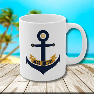 Seas the Day Anchor Mug Mug 11oz  