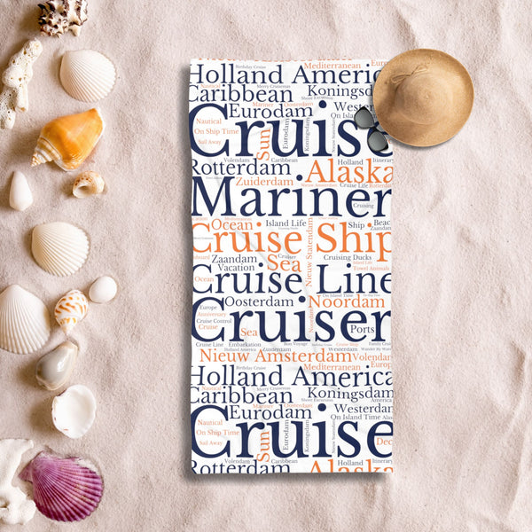 Holland America Cruise Words Beach Towel Cruise Towels   