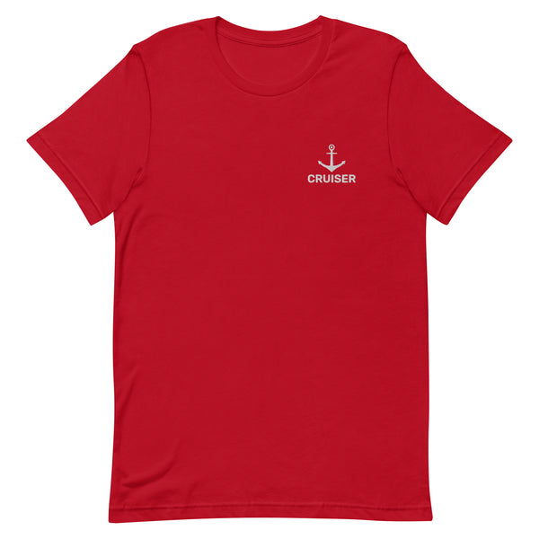 Cruiser Anchor Embroidered T-Shirt SHIRT Red S 