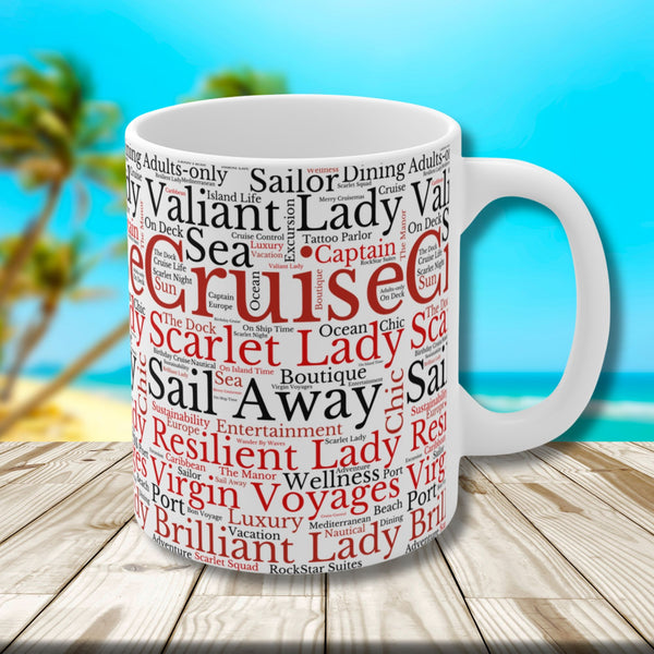 Virgin Voyages Cruise Words Mug Mug Cruise Into